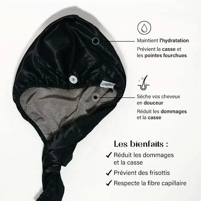 Serviette Cheveux Réversible Microfibre & Satin - Hair Towel